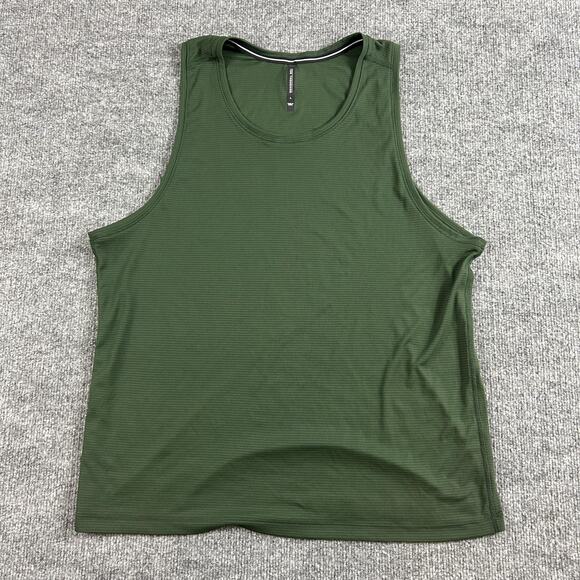 Ten Thousand Top Mens Large Session Tank Green Performance Running Training Gym - Picture 2 of 8